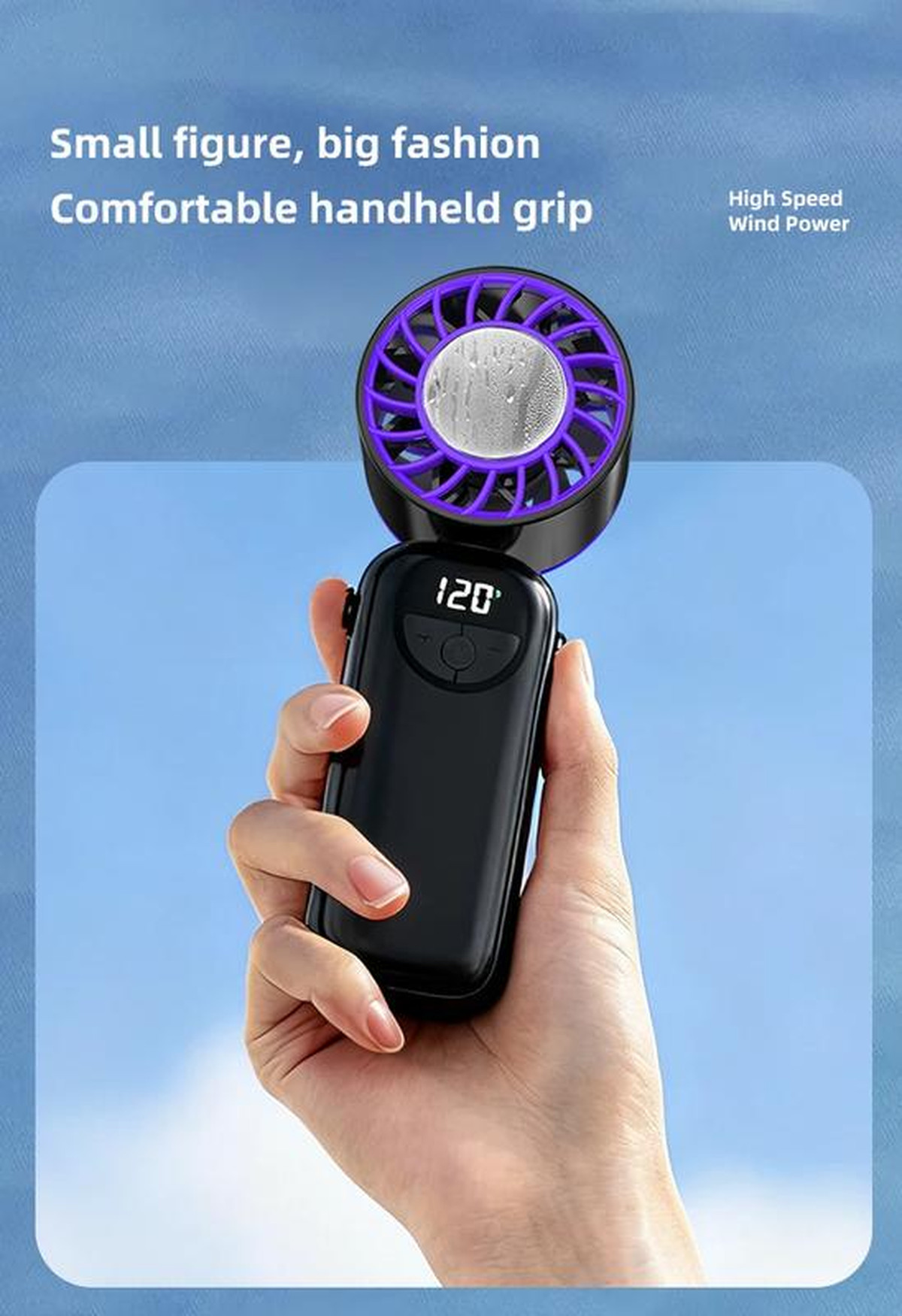  New Handheld Portable Cooling Fan 120 Speeds Adjustable Refrigeration Quite Mini Turbo Fan Type-C High Speed Cold Compress Fan | Fugo Best